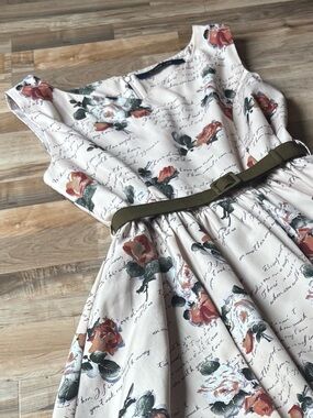 an another angelus Rose Letter Fit & Flare Midi Dress 1950s Romantic Whimsical F